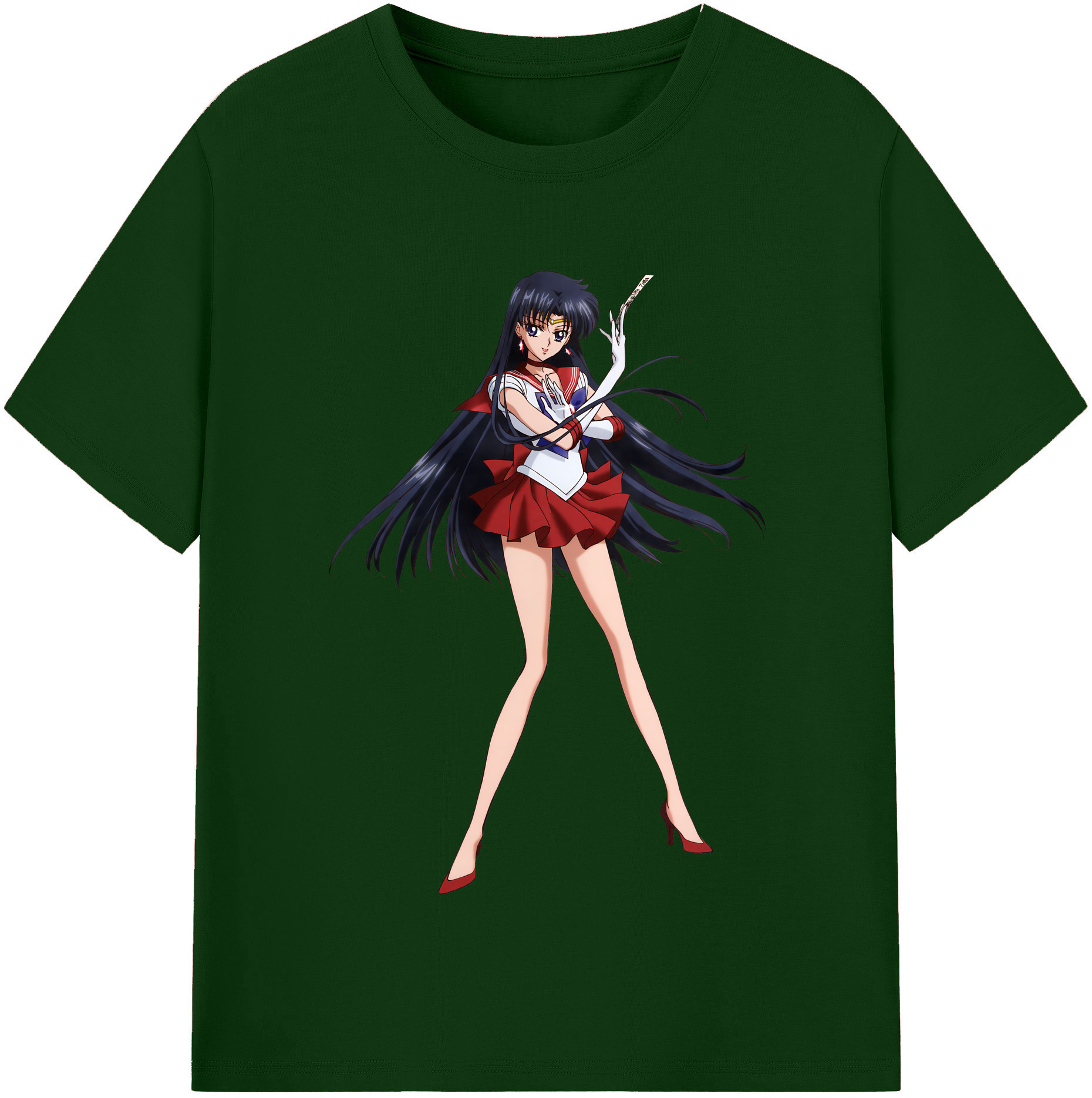 （画像用） 美少女戦士セーラームーン 火野レイ ひの レイ Sailor Moon Hino Rei （セーラーマーズ,Sailor Mars） 綿100％半袖Tシャツ（フロントプリント）